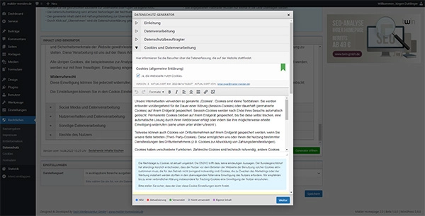 Rechtliches - Datenschutzerklärung